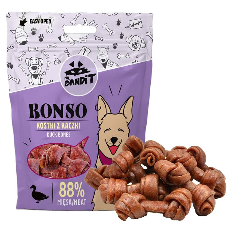 MR.BANDIT BONSO DUCK gardums suņiem Pīles gaļa 500g